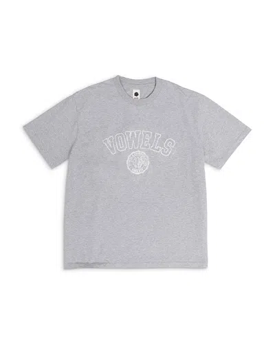 Vowels Faded Collegiate Tee In Gray