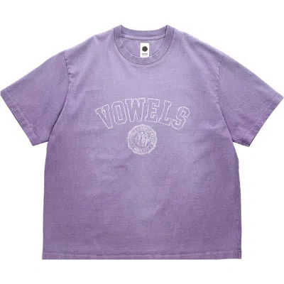 Vowels Faded Collegiate Tee In Purple