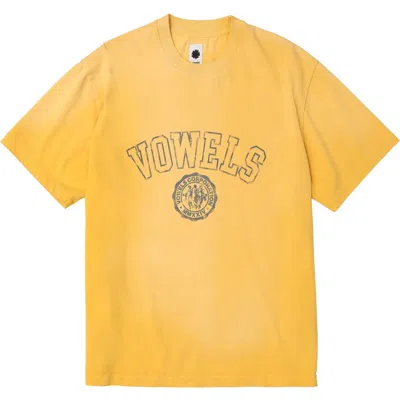 Vowels Faded Collegiate Tee In Yellow