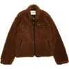 Vowels Fleece Jacket In Brown