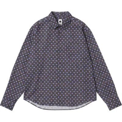 Vowels Floral Dobby Shirt In Blue