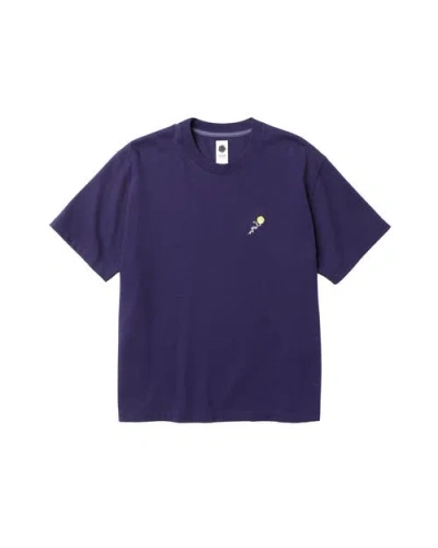 Vowels Floral Embroidered Tee In Purple