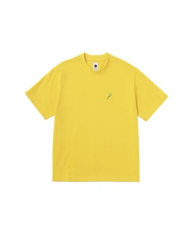 Vowels Floral Embroidered Tee In Yellow