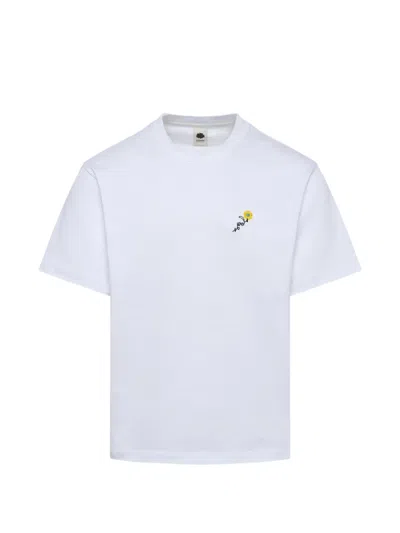 Vowels Floral Embroidered T-shirt In White