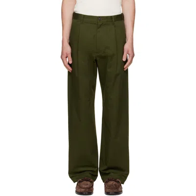 Vowels Green Pleated Trousers