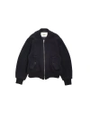 Vowels Hand Knitted Bomber Jacket In Blue