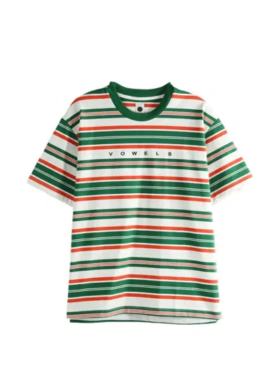 Vowels Horizontal-striped Logo-print T-shirt In Multi