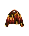Vowels Jacquarded Fleece Jacket In Multi