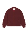 Vowels Knitted Bomber Jacket In Brown
