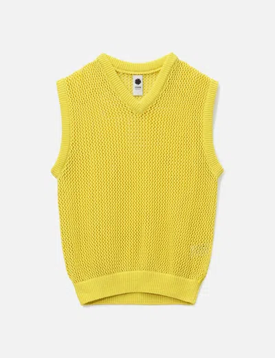Vowels Knitted Vest In Yellow