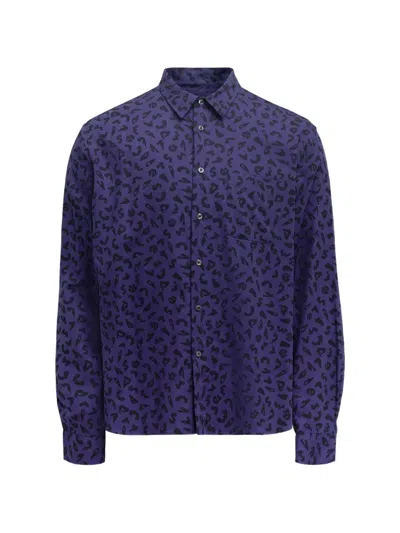 Vowels Leopard-print Shirt In Blue
