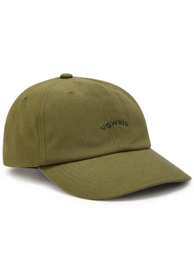 Vowels Logo-embroidered Cotton Cap In Green