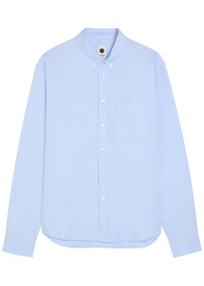 Vowels Logo-embroidery Cotton Shirt In Blue