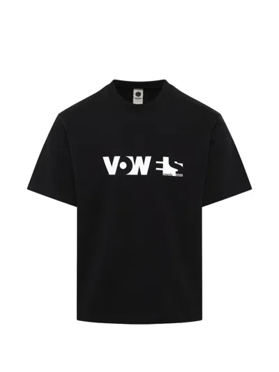 Vowels Logo-print Cotton T-shirt In Black