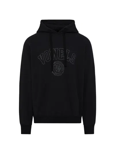 Vowels Long-sleeve Logo-detail Hoodie In Black