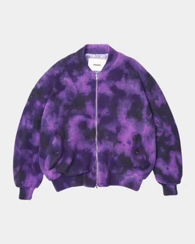 Vowels Men & Apos;s Tie-dye Knit Bomber Jacket In Purple