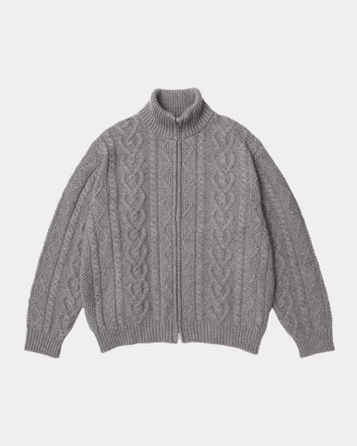 Vowels Men & Apos;s Wool Cable Knit Full-zip Sweater In 1 Shade Of