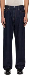 Vowels Navy Baggy Jeans In #76 Indigo