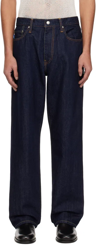 Vowels Navy Baggy Jeans In #76 Indigo