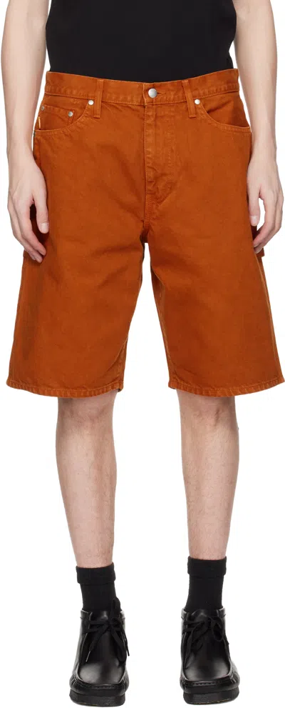 Vowels Orange Overdyed Painter Shorts