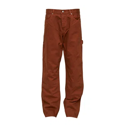 Vowels Overdyed Painter Trousers In Brown