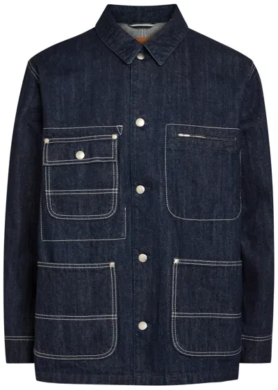Vowels Patch Pocket Denim Jacket In Blue