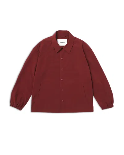 Vowels Point Collar Logo Coach Jacket In Burgundy