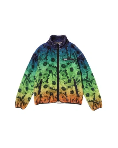 Vowels Printed Fleece Jacket In Multi