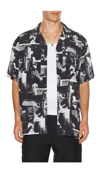 Vowels Printed Still Shirt In Black