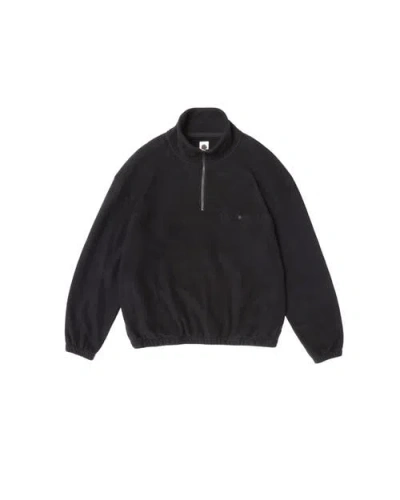 Vowels Quarter Zip Fleece In Black