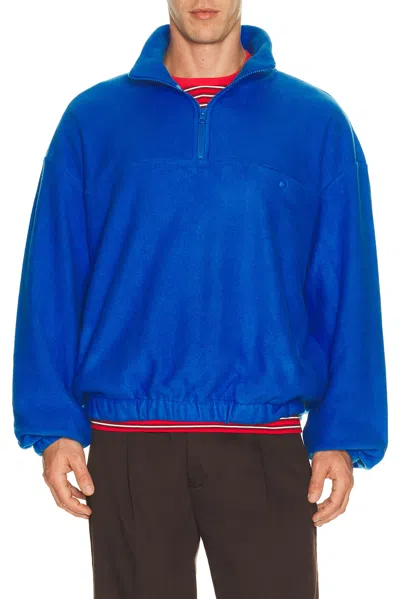 Vowels Quarter Zip Sweater In Blue