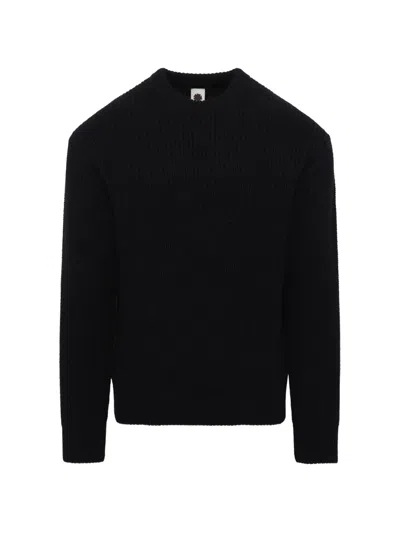 Vowels Ribbed-knit Sweater In Black