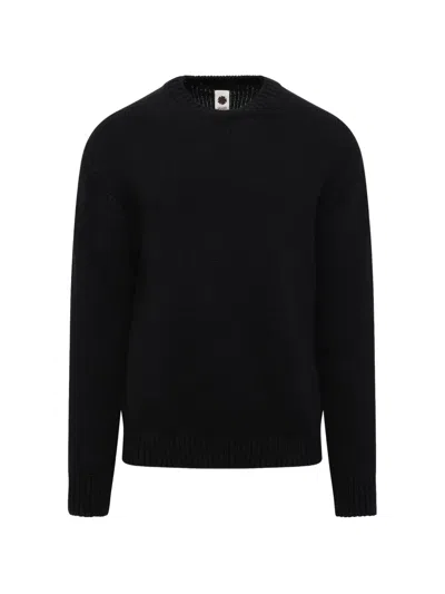 Vowels Ribbed-trim Sweater In Black