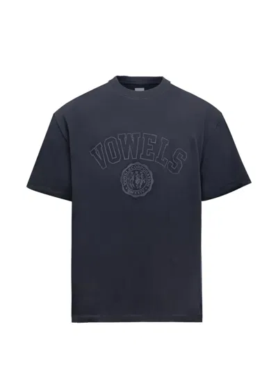 Vowels Round-neck Short-sleeve T-shirt In Blue