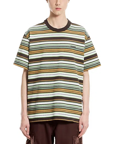 Vowels Short Sleeve Striped Tee In Gray