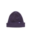 Vowels Solid Wool Blend Beanie In Purple