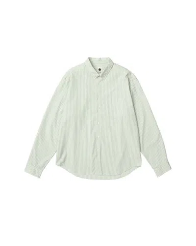 Vowels Striped Button Down Shirt In Mint