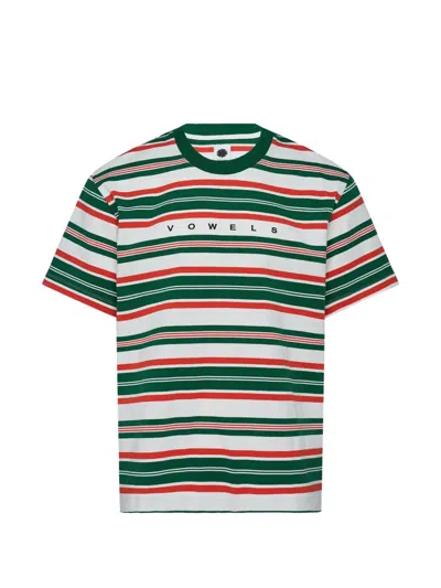 Vowels Striped Logo-detail T-shirt In Green