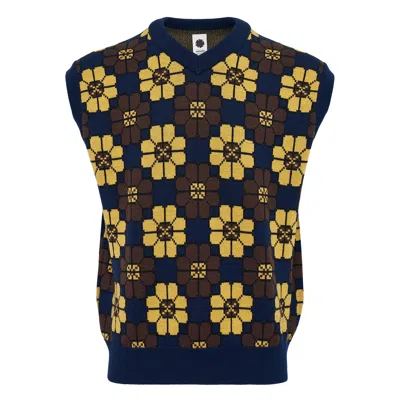 Vowels Sweater Vest In Blue