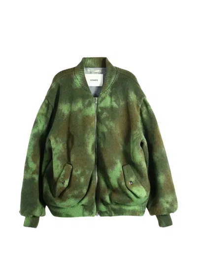 Vowels Tie-dye Knitted Jacket In Green