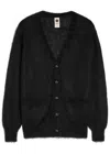 Vowels V-neck Mohair-blend Cardigan In Black