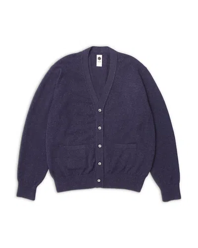 Vowels Wool & Alpaca Button Cardigan In Blue