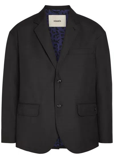 Vowels Wool And Mohair-blend Blazer In Black