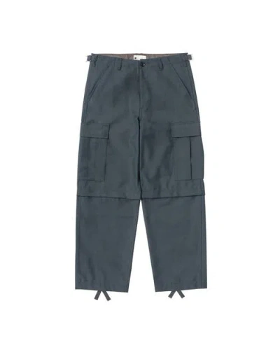Vowels Zip-off Cargo Pants In Blue
