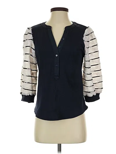 Pre-owned Voy 3/4 Sleeve Blouse In Blue
