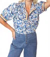 Voy Crazy Good Abstract Top In Multicolor In Blue