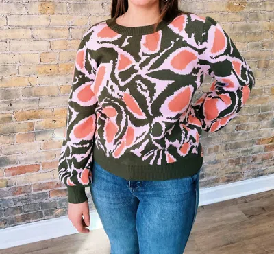 Voy Callie Sweater In Olive Green