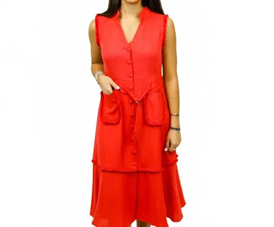 Voy Charlene Midi Dress In Red