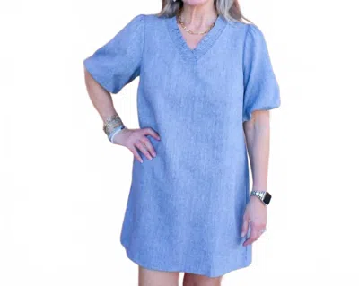 Voy Cheyenne Mini Dress In Light Blue-gray In Purple