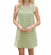 Voy Scalloped Embroidery Shift Dress In Green In Green